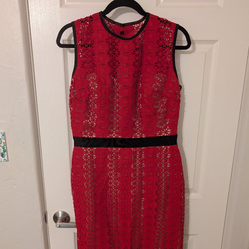 New without Tags, Catherine Deane Red Lace Dress size 10US